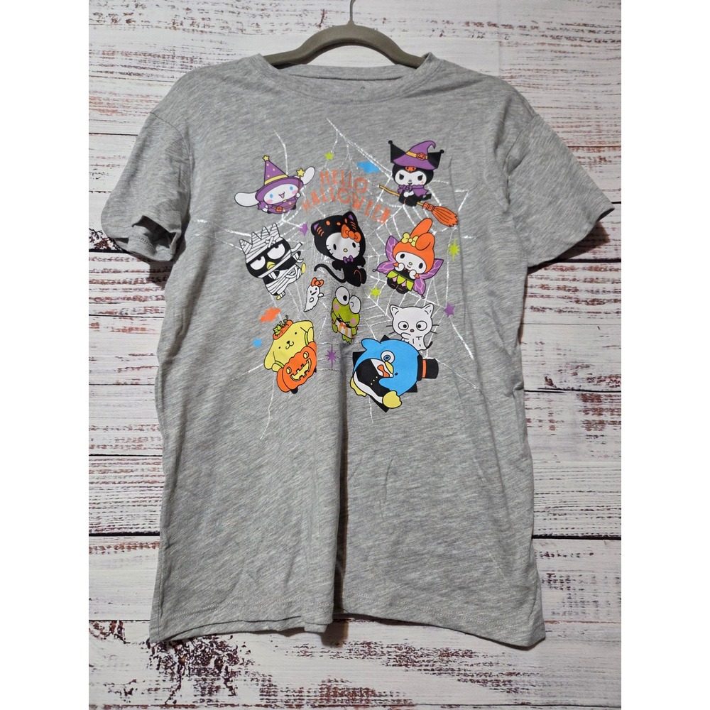 Sanrio Hello Kitty and Friends Halloween Graphic Tee Gray XXS 00 Hybrid Apparel